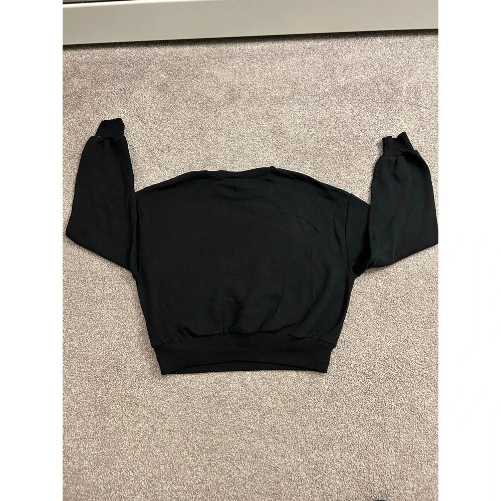 VTG Wild Fable Sweatshirt Womens Medium Black Excellent Cropped Fleece Pullover - Picture 9 of 10
